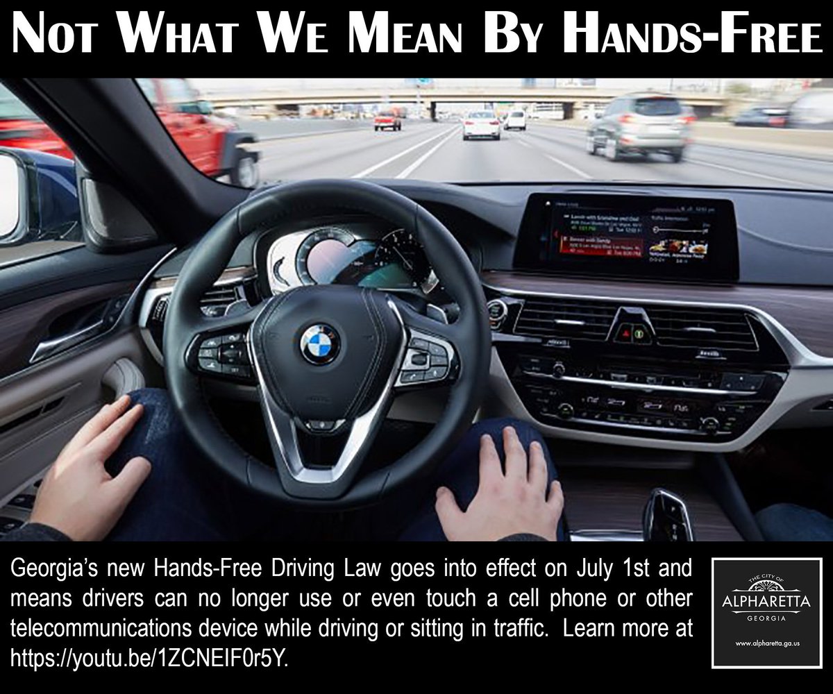 The new hands-free driving law goes into effect on July 1.  Learn the rules at youtu.be/1ZCNEIF0r5Y.   #HandsOnTheWheel  #EyesOnTheRoad