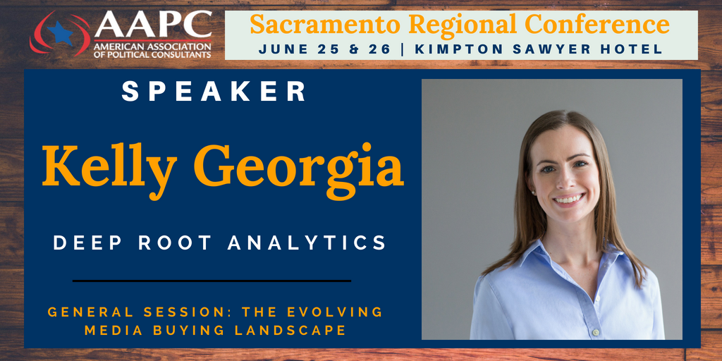 DeepRootX's tweet photo. Starting in 15 minutes: hear from our Kelly Georgia on the Evolving Media BUying Landscape at #AAPCSac @TheAAPC https://t.co/duO4z2lmYs