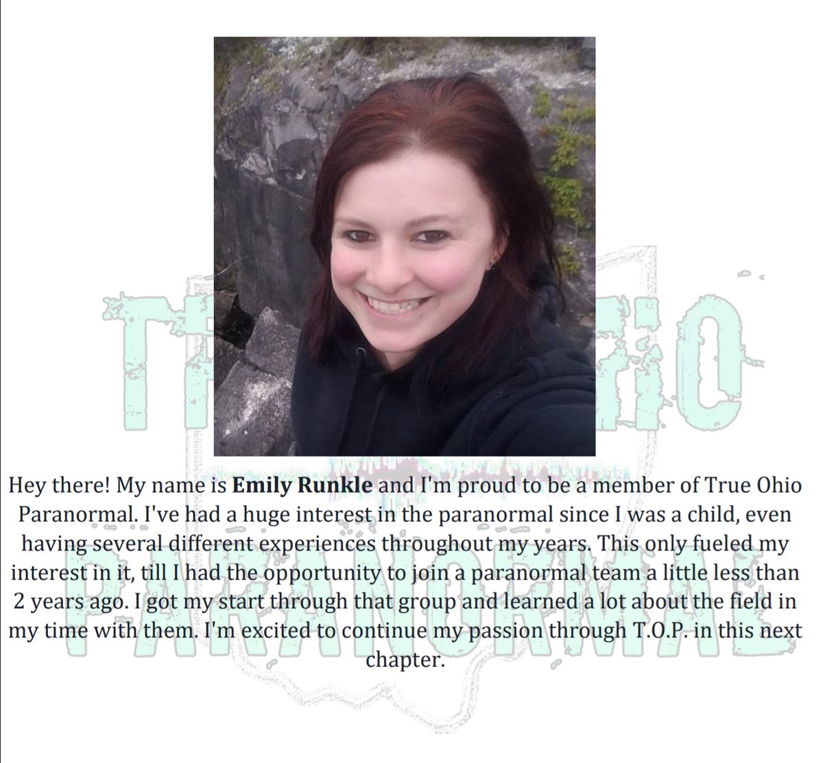 TOParanormal's tweet image. Meet Emily, Co-Founder &amp;amp; Investigator