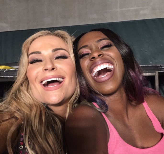 “Ok, in 3,2,1.... do the Nattie laugh!”📷 <a href="/NaomiWWE/">Naomi</a>