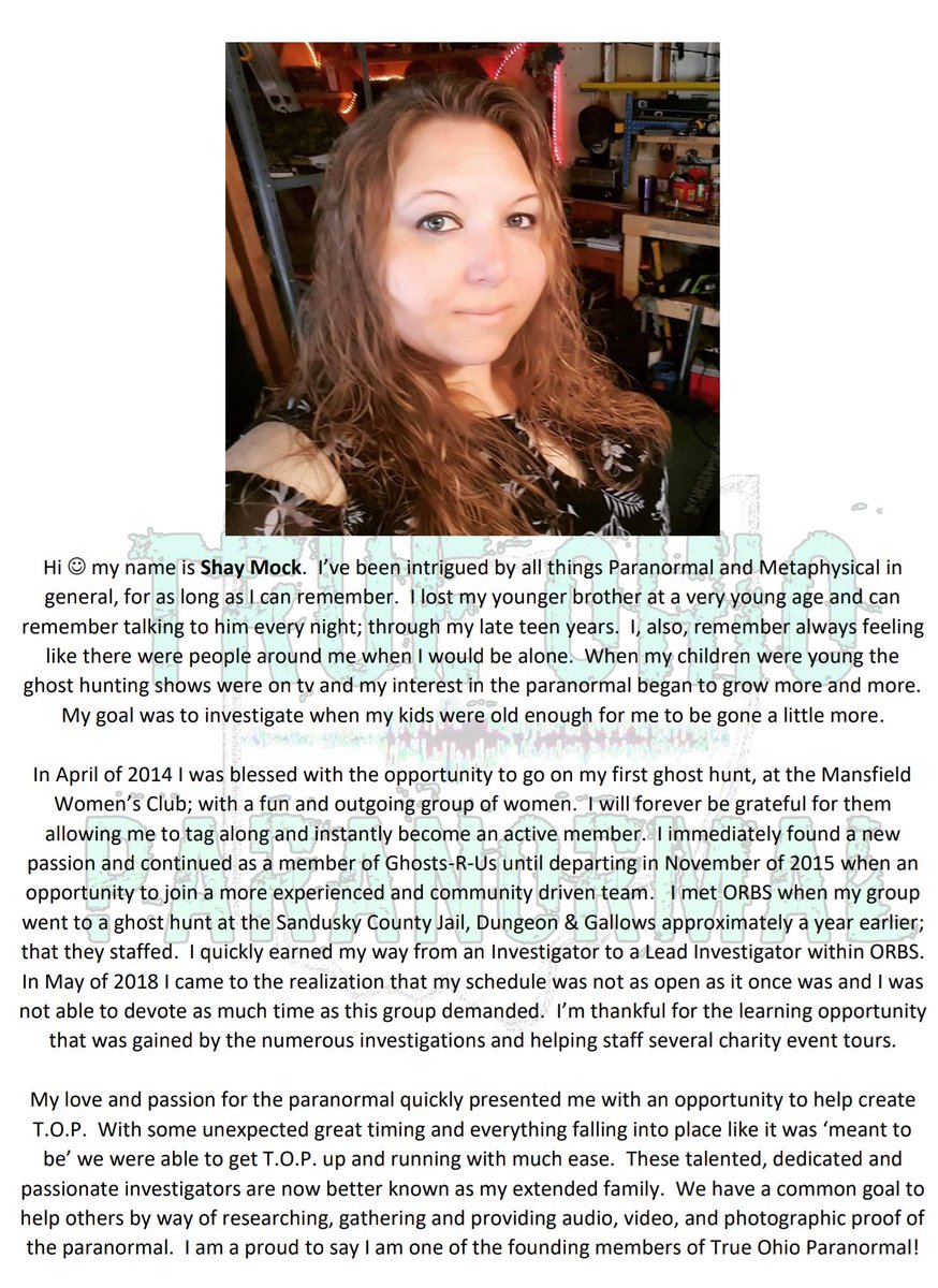 TOParanormal's tweet image. Meet Shay, Co-Founder &amp;amp; Investigator @ParanormalJunki