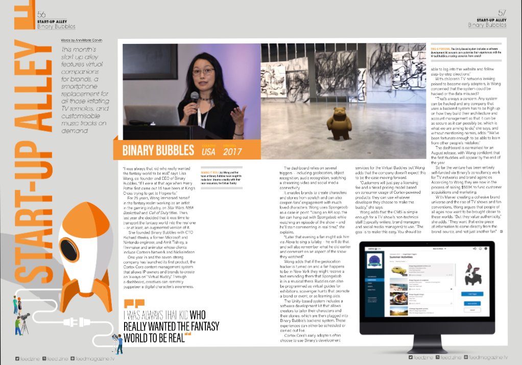 PopBaseOfficial's tweet photo. @Binarybubbles and our technology @CortexcoreCMS were featured in this month's @FeedZine !
Check out the full interview @ https://t.co/9glBIJX90i
#womenleaders #VRARA #Saas #binarybubbles #cortexcore #startup #womenintech #technology #disruption https://t.co/xCLCJ7E8mP