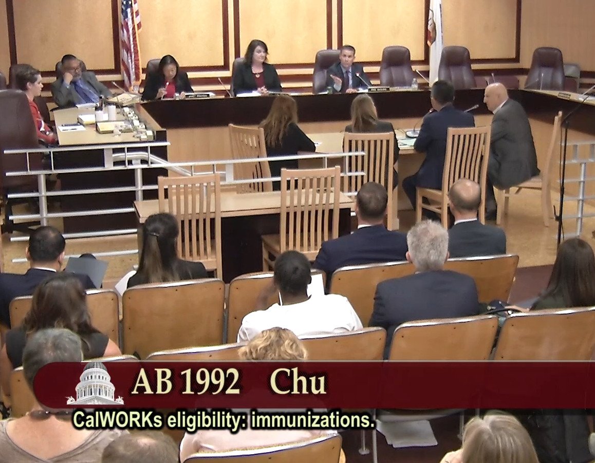 TaubFresnoBee's tweet photo. #AB1992 Sen. Human Service Cmte: @KansenChu said he would consider @JanetNguyenCA suggestion to add personal belief exemption back into bill. He says this bill is not about exemption. That discussion took place during #SB277 in 2015.
No vote yet, as not all members present. https://t.co/OThbRPa6fu