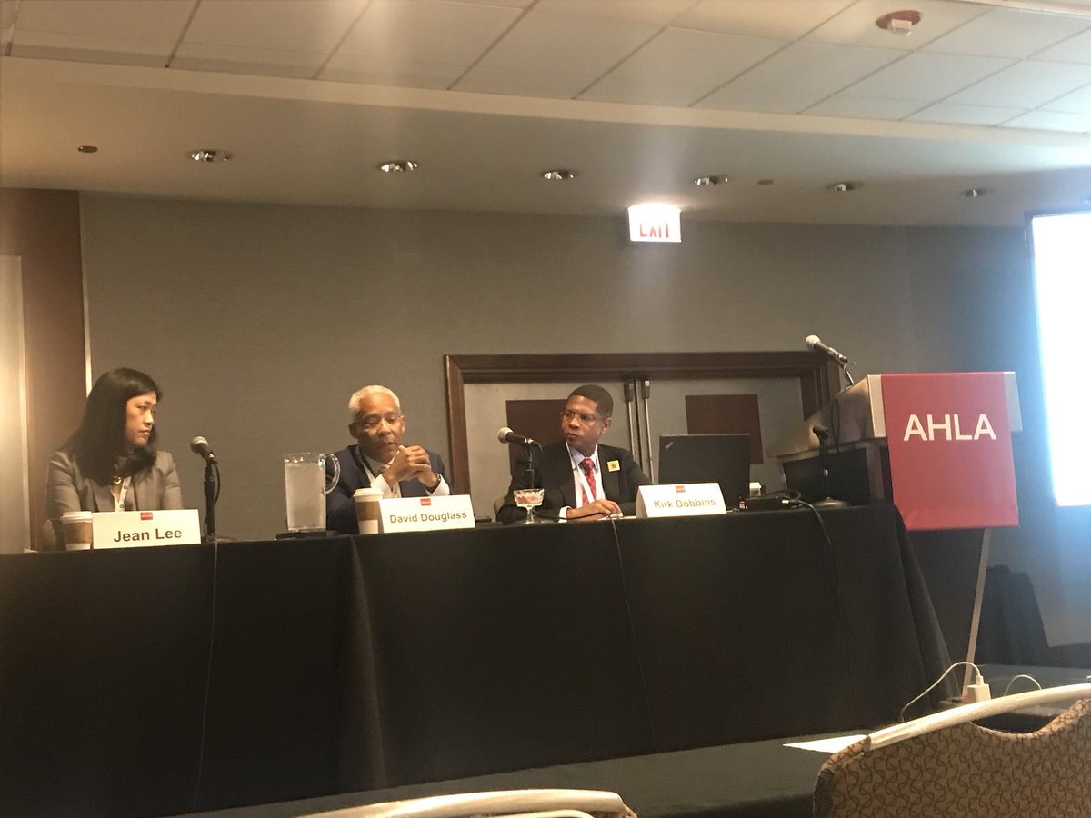 marasmith214's tweet photo. At the #AHLA18 Session on Diversity, Inclusion, and Equity. 

Takeaway No. 1: In law firms, inclusiveness of diversity is also a part of retention. This means encouraging diverse people not just to sit at the table but also to share their ideas and opinions. @healthlawyers https://t.co/sI4aP7qy50