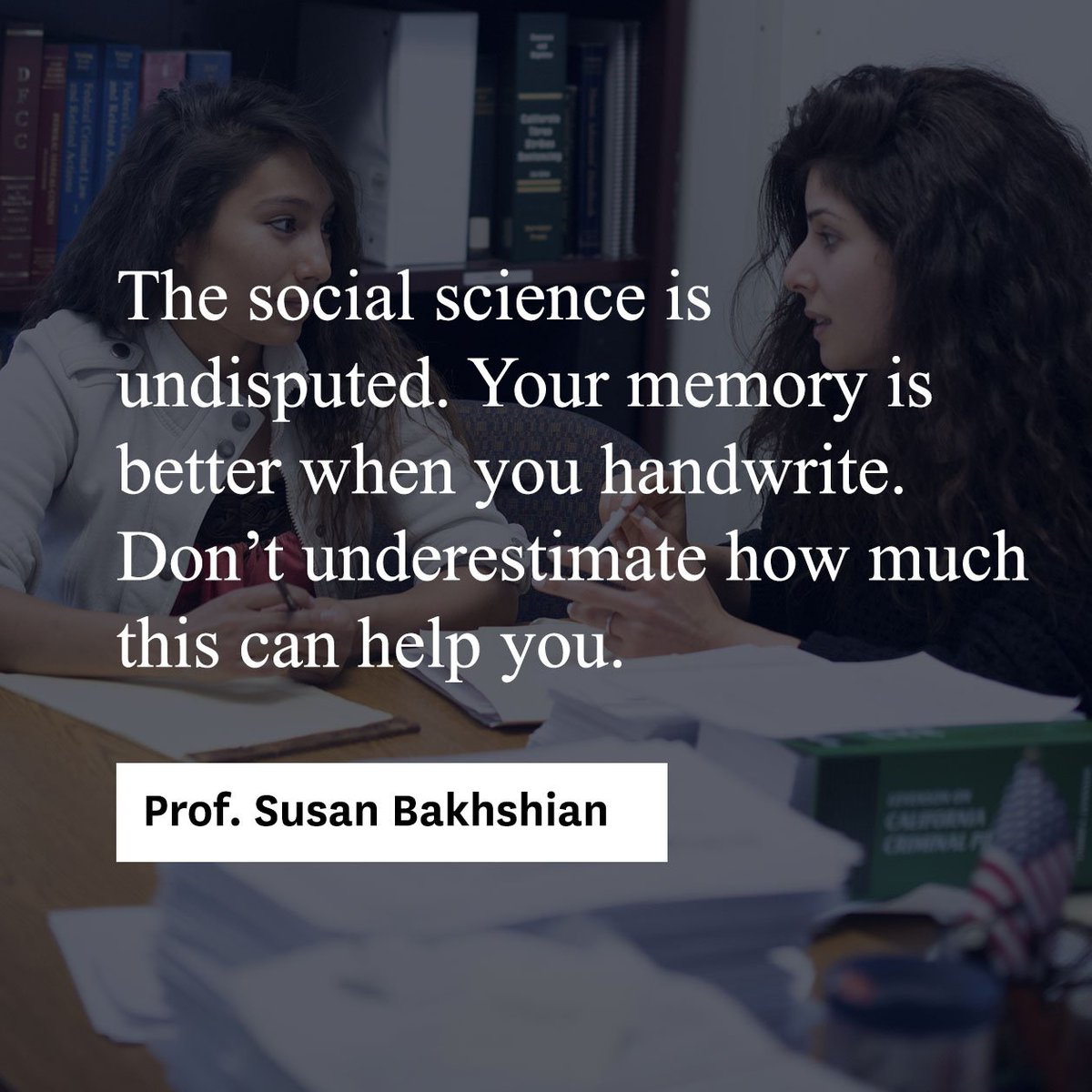 LoyolaLawSchool's tweet photo. Save your laptop for practice exams! Director of Bar Programs Susan Bakhshian suggests handwriting notes &amp; practice essays. Want more tips to maximize your remaining study time? Stop by the Bar Exam Q&amp;A Session at 12:30 pm on 7/3. #BarReady https://t.co/w5I5I2UIwJ