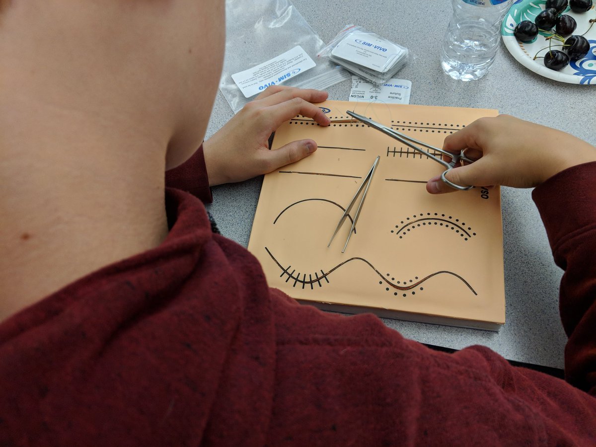 HSD_CCP's tweet photo. Liberty Health Science Camp suture practice! @OregonHOSA https://t.co/MwMipVqA25