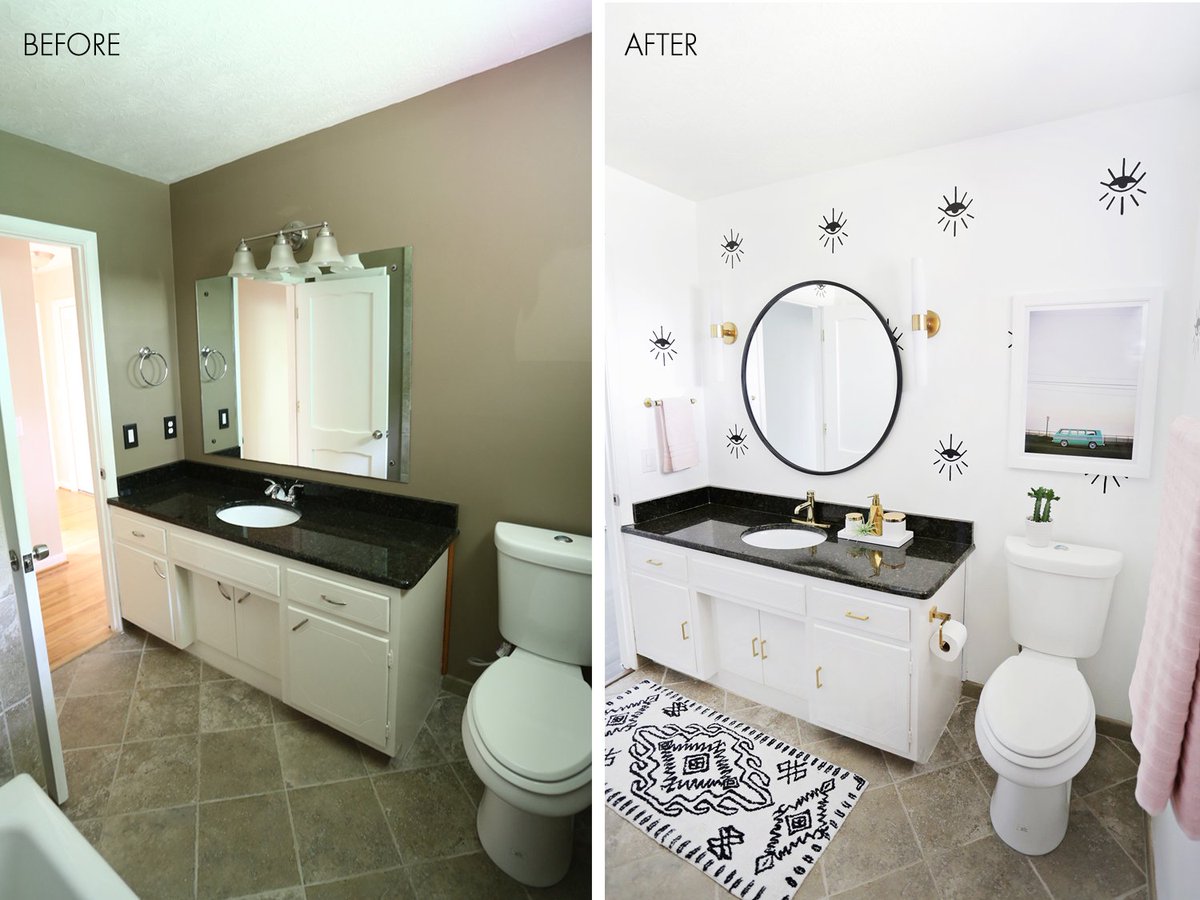 Happy #TransformationTuesday! We love how varied before and afters can be for bathrooms. They can be extreme overhauls that make it seem like you added a whole new room, or smaller touches that just add some updates to your existing look. #interiordesign #TuesdayThoughts