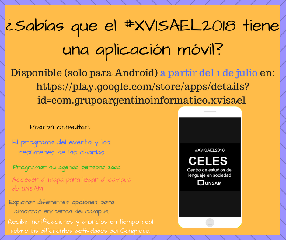 Lo que se viene en el #XVISAEL2018 : ¡Tenemos aplicación móvil!!!📱📱📱