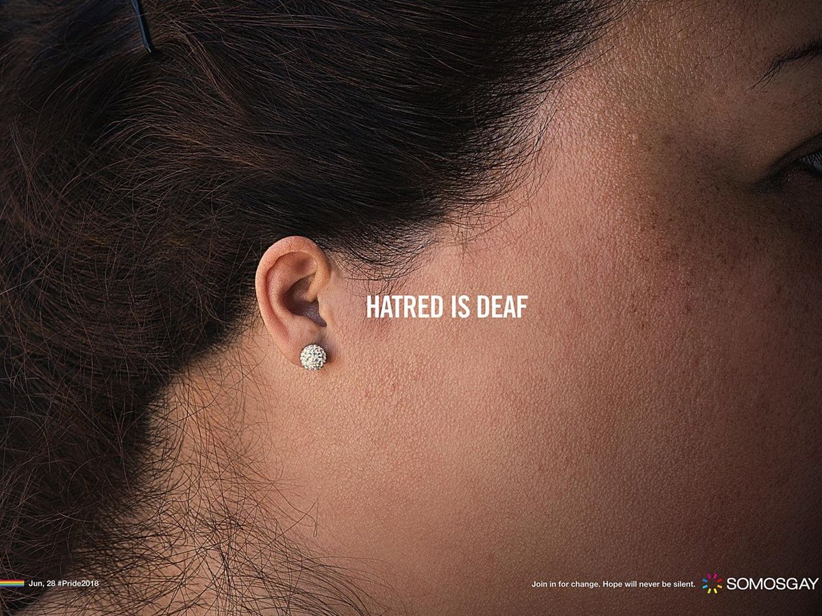 adsoftheworld's tweet photo. Learn about the new @SOMOSGAY ad @kausapy: Hatred is Deaf https://t.co/7vn3KIMNW8 https://t.co/uG4xoQHqiQ