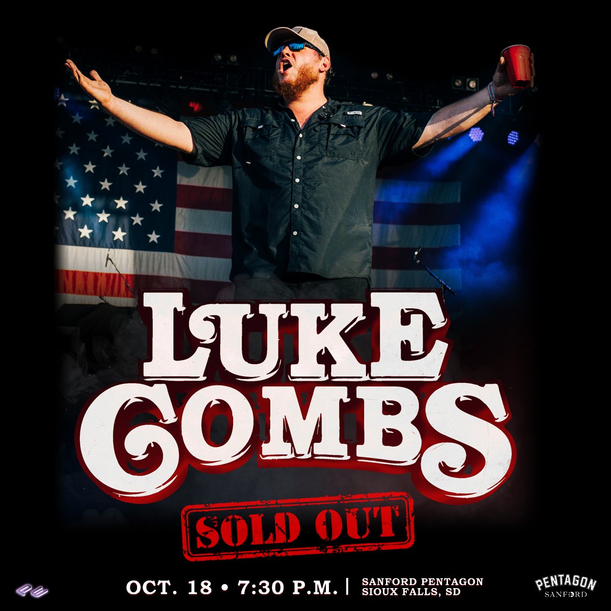 pepperent's tweet photo. The October 18th @lukecombs concert at the @SanfordPentagon is officially SOLD OUT!!! We're excited for a great show!

For other upcoming shows, check out our website: https://t.co/V5yi9WfaxC https://t.co/5v7B2l9iI0