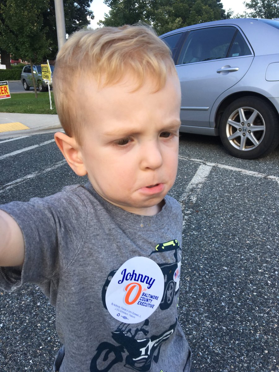 PStoneMD's tweet photo. The last minute endorsement @JohnnyOJr has been waiting for....my cranky toddler #gojohnnyO !!! https://t.co/02KgE9sUny
