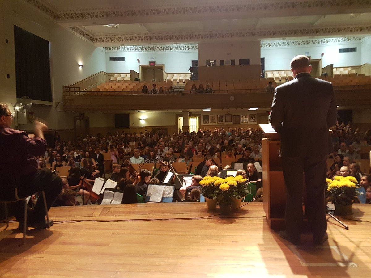 RobinPilkey's tweet photo. Principal Hochberg speaking to graduates @TDSB_RPSLions.  Lots of excitement in the room, great performance by Grade 7 band. https://t.co/SKZAxXOm0O