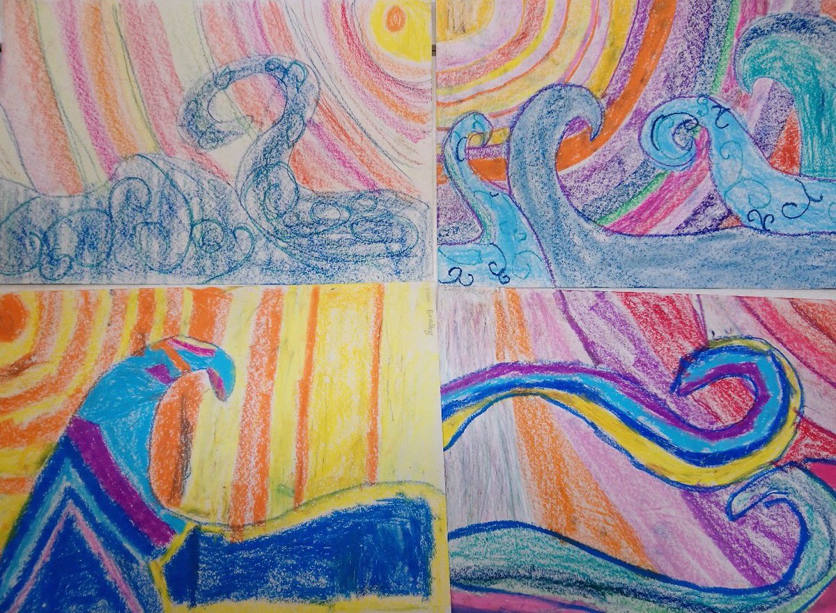 TheArtBox4's tweet photo. Creating movement with oil pastels #thegreatwave #tsunami #artwork #artists #artlover #colourcontrol #oilpastels #ArtistOnTwitter #P4 https://t.co/TFFnZfK1g7