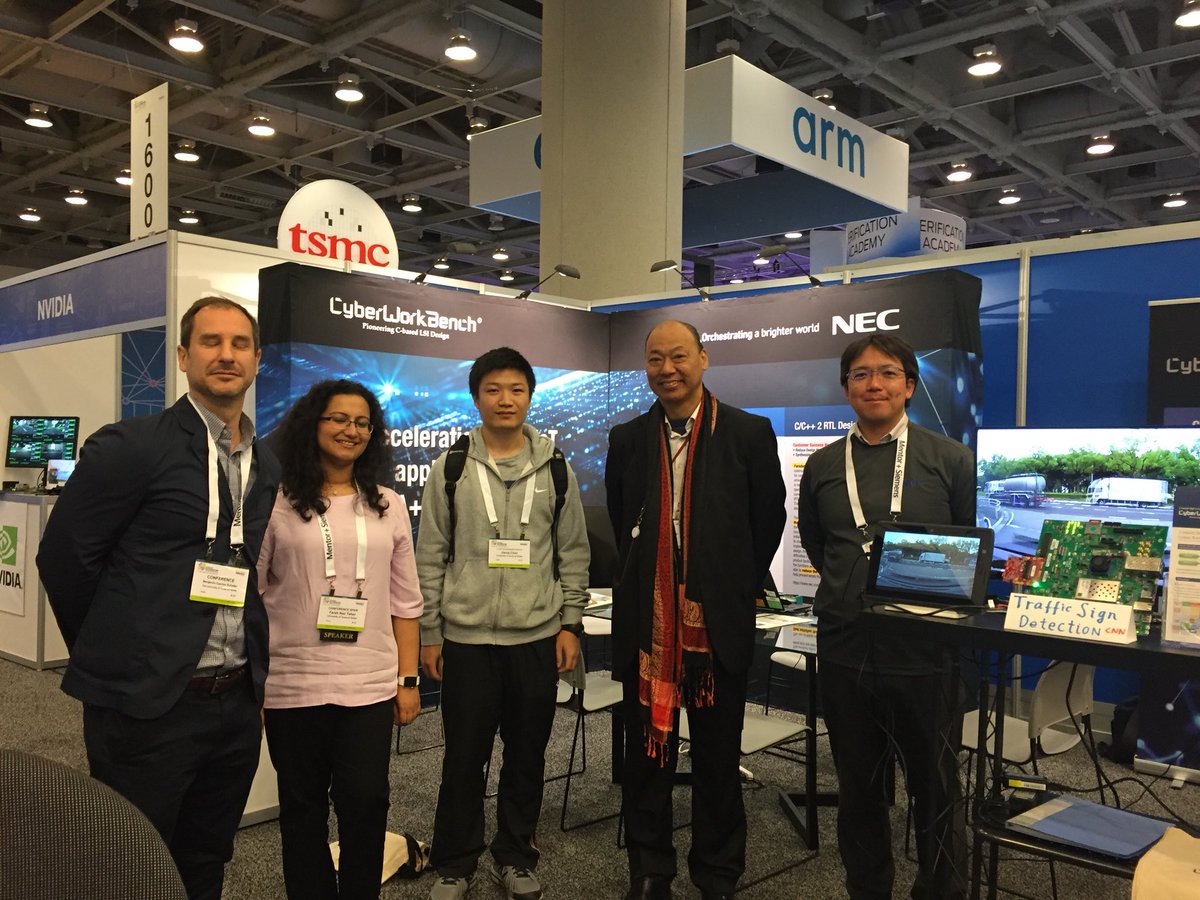 DARC_lab's tweet photo. Visiting the @NEC CyberWorkBench both at #DAC55 with @DARC_lab members Farah and Jianqi @UTD_ECE @UTDResearch https://t.co/Ga0k2wvC0B