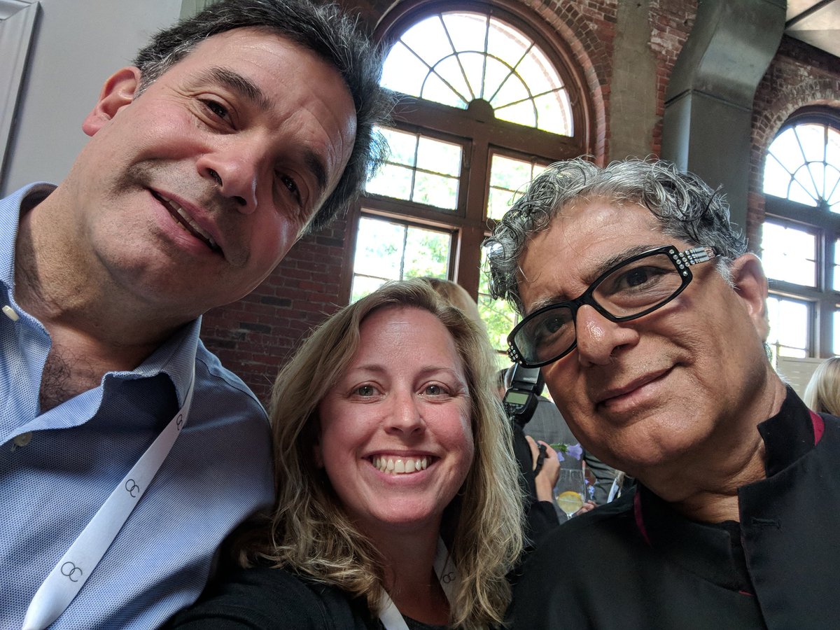 KathiReinstein's tweet photo. Selfie with Rudy Tanzi and Deepak Chopra #OnCue8 #OnCue2018 https://t.co/DT2dZ2CrDH
