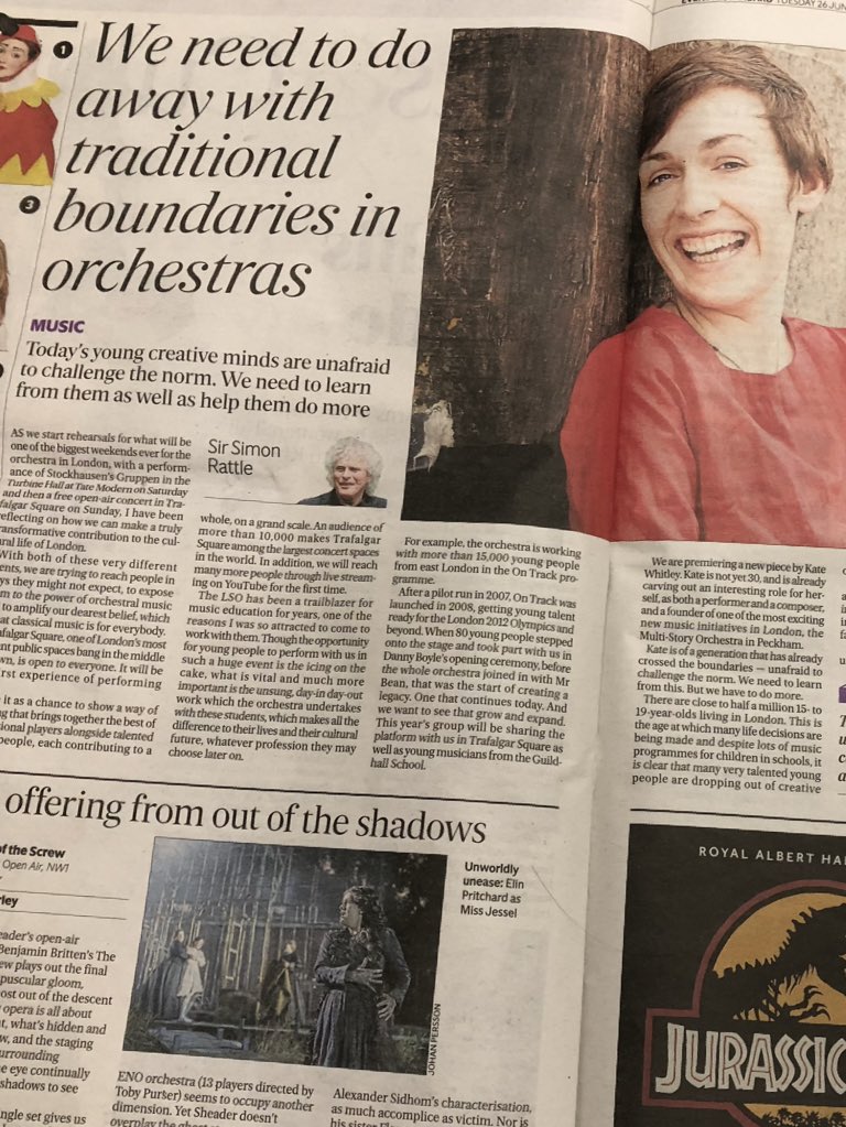 Great article in the @standardnews about @katewhitley_; and @MULTISTORYORGUK /@londonsymphony. We are proud to work with you at @stacsouthwark!#crossingboundaries