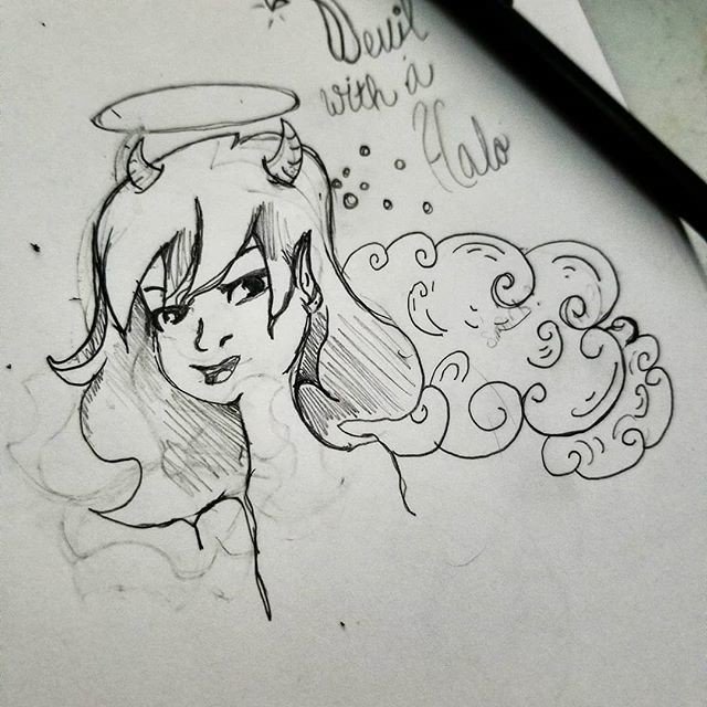 I_amDicky's tweet photo. Reposting @loramarsh.design: - via @Crowdfire
She's a devil with a halo ππ #loramarshdesign #handmade #shophandmade #shoplocal #summervillesc #charlestonsc #emergingartist #pen #ink #artistoninstagram #originalartwork #artwork #art #originalart #instaart #artoftheday #drawing https://t.co/fAVyF3vlNh