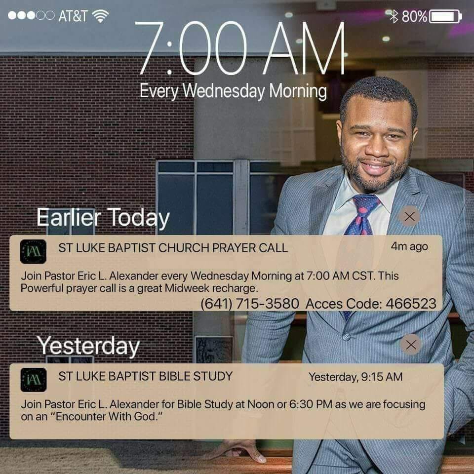 At 7a.m in the morning join our Wednesday morning Wake-Up'
#MoreThanAChurch #WEAREFAMILY @EricLAlexander