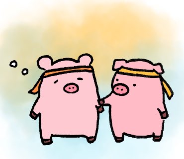 みずま V Twitter 鼓舞こぶた 睡魔 いらすと Illustration イラスト ぶた Pig お絵かき Artwork Art