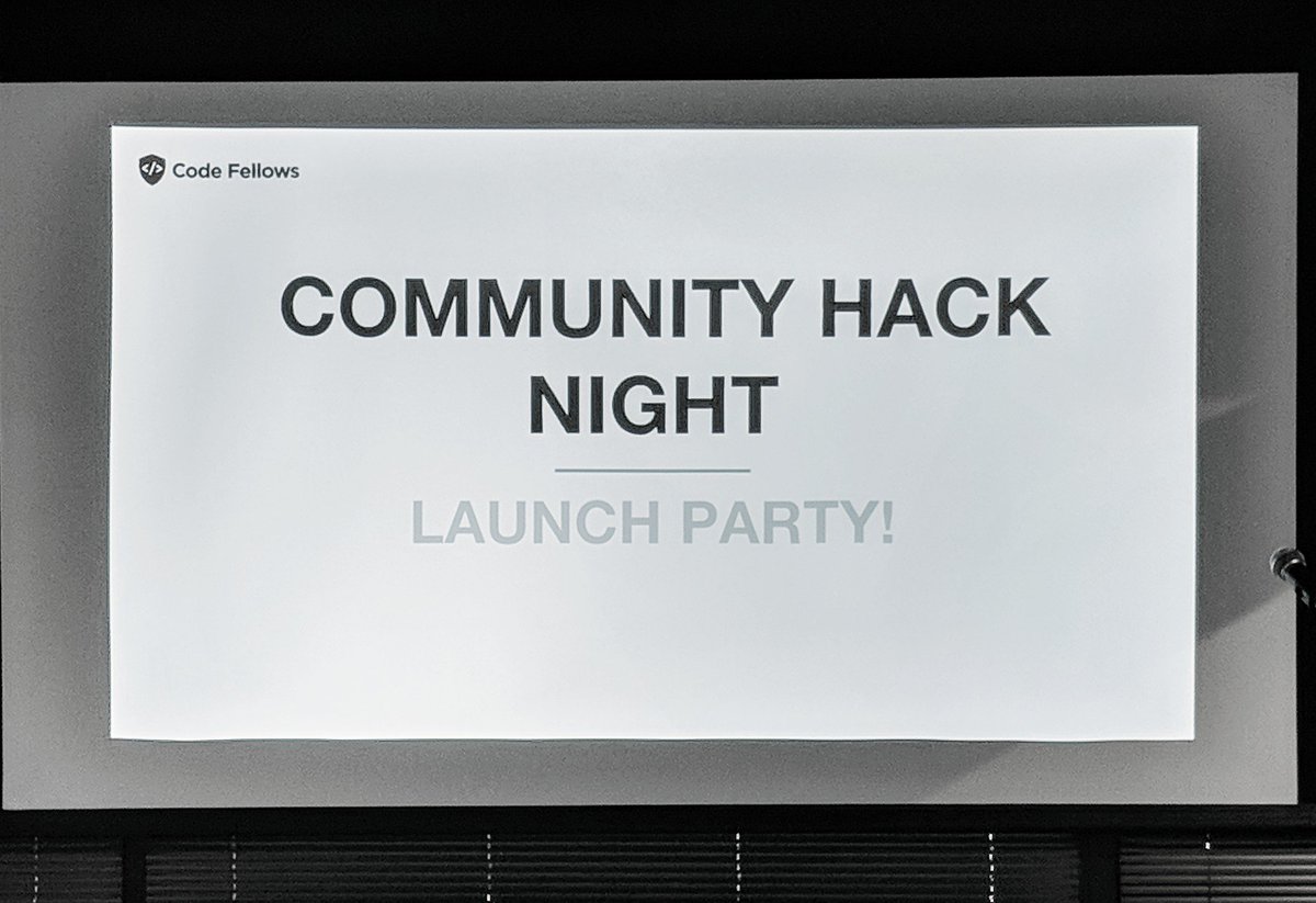 HamishHill's tweet image. @codefellows Hack Night Launch kicking off in 15. Get on down here #Seattle 
#HackNight 
#CodeFellows
