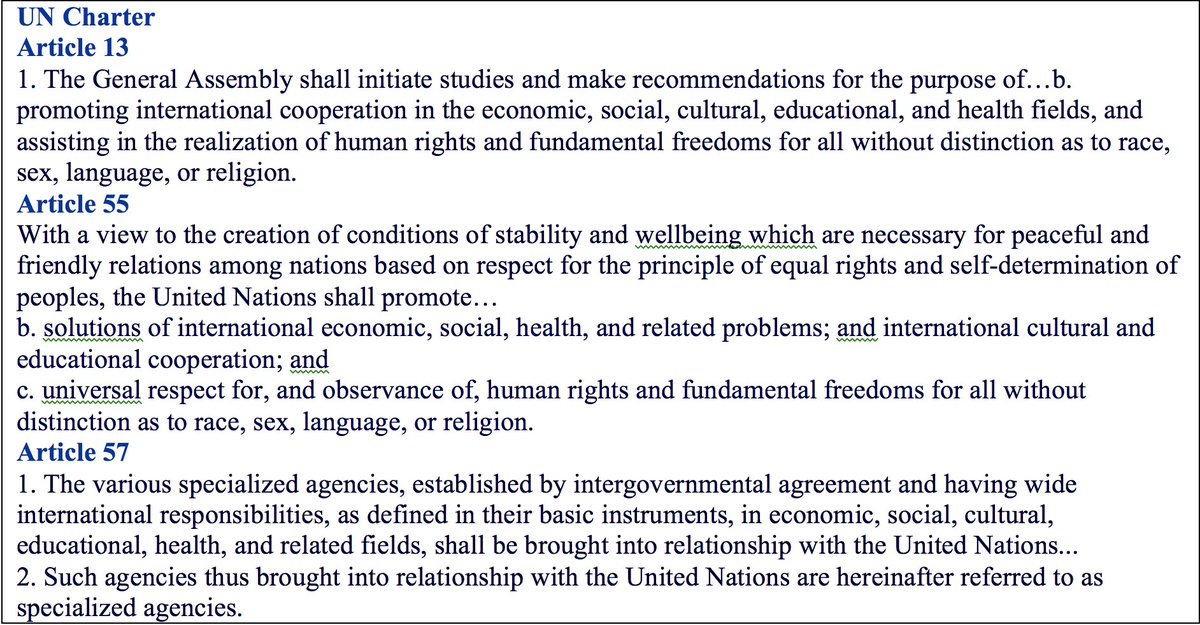 Celebrating the anniversary of the  #UNCharter, which gave birth to  #GlobalHealth Governance: including “health” under General Assembly (art. 13),  finding international health cooperation among purposes of ECOSOC (art. 55) & advocating for establishment of  @WHO (art. 57)