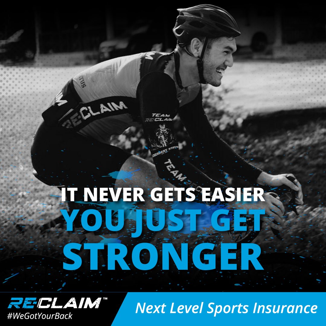 ReClaimIns's tweet image. What if I told you that sometimes suffering is positive? With covered by Re-Claim, I'm more #optimistic about #cycling right now than I've ever been! Sign up to Re-Claim today at Re-Claim.com before it’s too late! #TeamReClaim #AreYouCovered #WeGotYourBack #ReClaimBSD