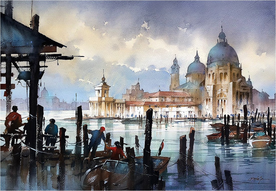 HibouLecteur's tweet image. Floating City #venice  #watercolor  by #thomaswschaller