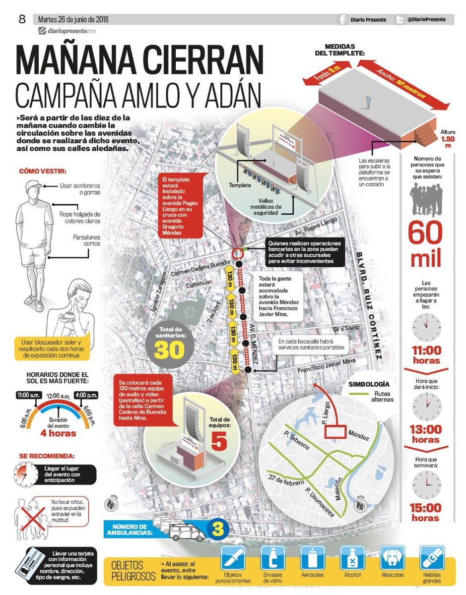 #Mañana Gran cierre de campaña a la 1 de tarde con <a href="/lopezobrador_/">Andrés Manuel</a> y <a href="/adan_augusto/">Adán Augusto López H</a> toma en cuenta lo siguiente 👇🏼