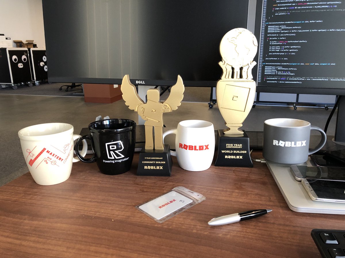 Arseny Kapoulkine On Twitter It Will Be 6 Years In A Month Pictured Roblox Cups Throughout The Years And Amazing Service Recognition Trophies Https T Co Ejzu8ppn5z - zeux io eight years at roblox