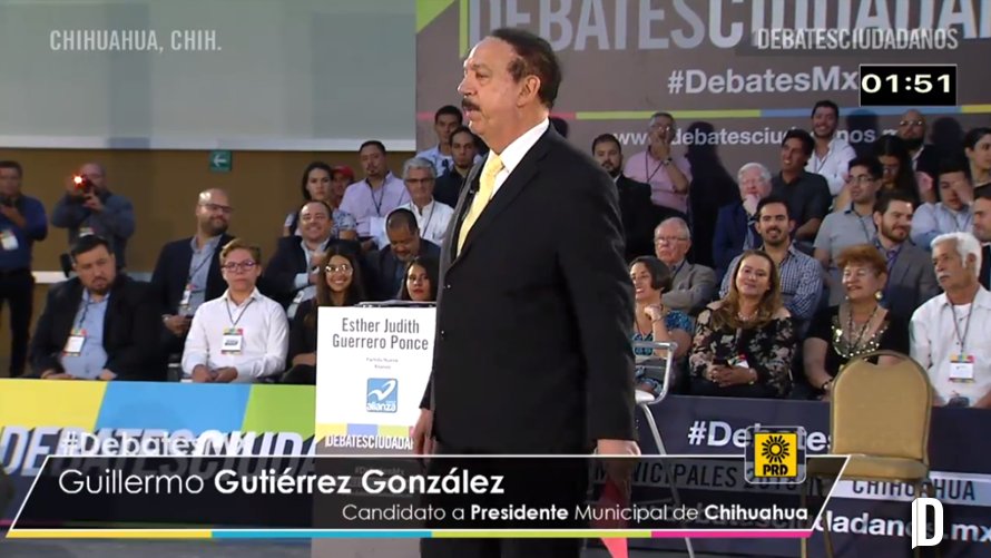 somosladmx's tweet photo. El aspirante a alcalde Guillermo Gutiérrez durante el #DebateChihuahua pudo presentar con libertad sus ideas para el municipio. Revivamos los momentos que intervino en https://t.co/Ad5fHbWJ9g https://t.co/qaqtNEMJHf