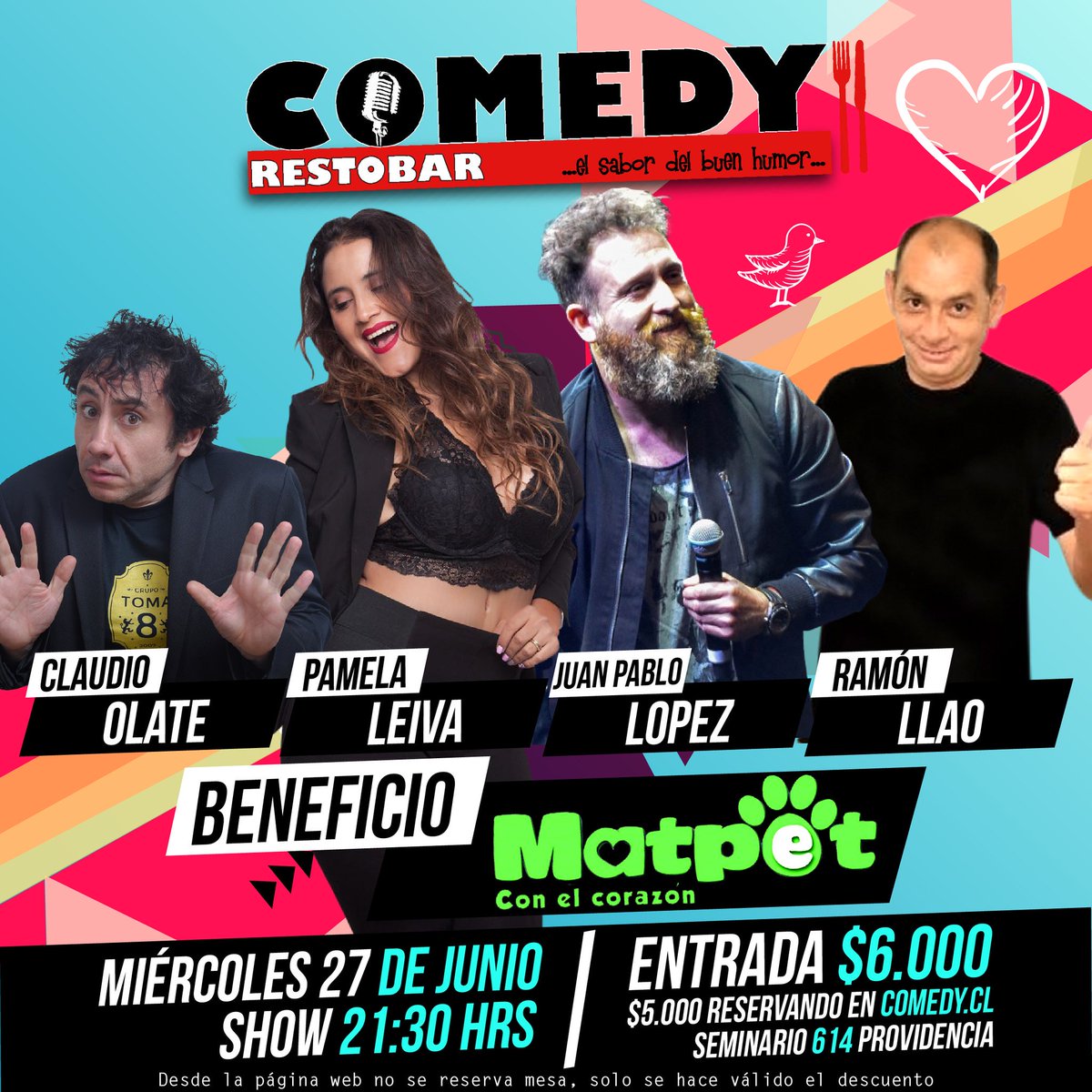 comedyrestobar's tweet image. #Miercoles 
🐕🐶 La noche de #comedia va x #MATPET 💪😊
Y mira el cuarteto a cargo de las risas!! 😀
Puertas abiertas dsd 20h.
☝Pagas #entrada en local 
☝Tu mesa x orden de llegada
#standupcomedy #beneficio @FundacionMatpet