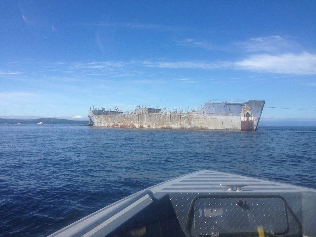 catalystpaper's tweet image. YOGN-82 war-time ship is first of four that was sunk Saturday
to become artificial reef off the Sunshine Coast. Catalyst
Paper owns the vessels and currently uses them as a breakwater. Global news story globalnews.ca/video/4293665/…