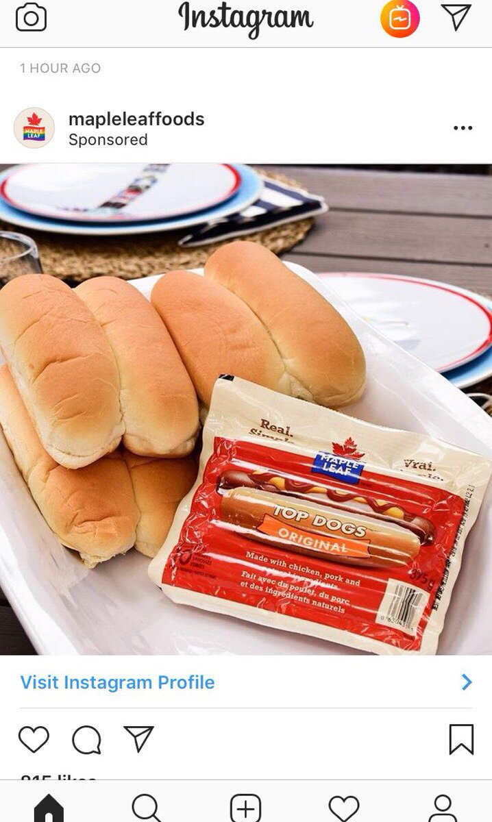 SHANotes's tweet photo. Went to co-op, bought some hotdogs, got home and checked my #instagram and this ad showed up. I can’t believe it is a coincidence. Access to credit card transactions??? https://t.co/9Eb7eBvT8H