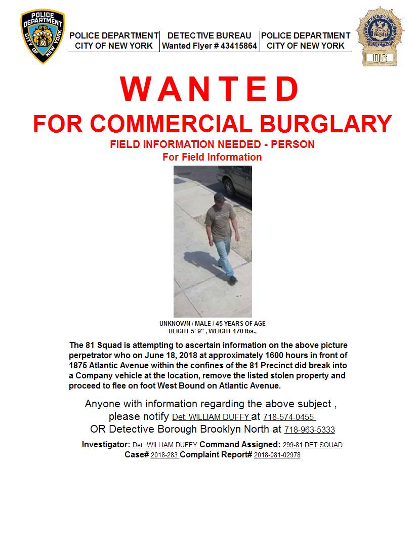 NYPD 81st Precinct on Twitter "Help us identify this individual wanted