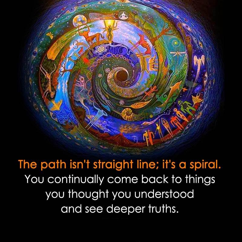 ndpthepoetress's tweet image. “The path isn't a straight line; it’s a spiral. You continually come back to things you thought you understood and see #deeperTruths.”

― Barry H. Gillespie

#LifeLessons