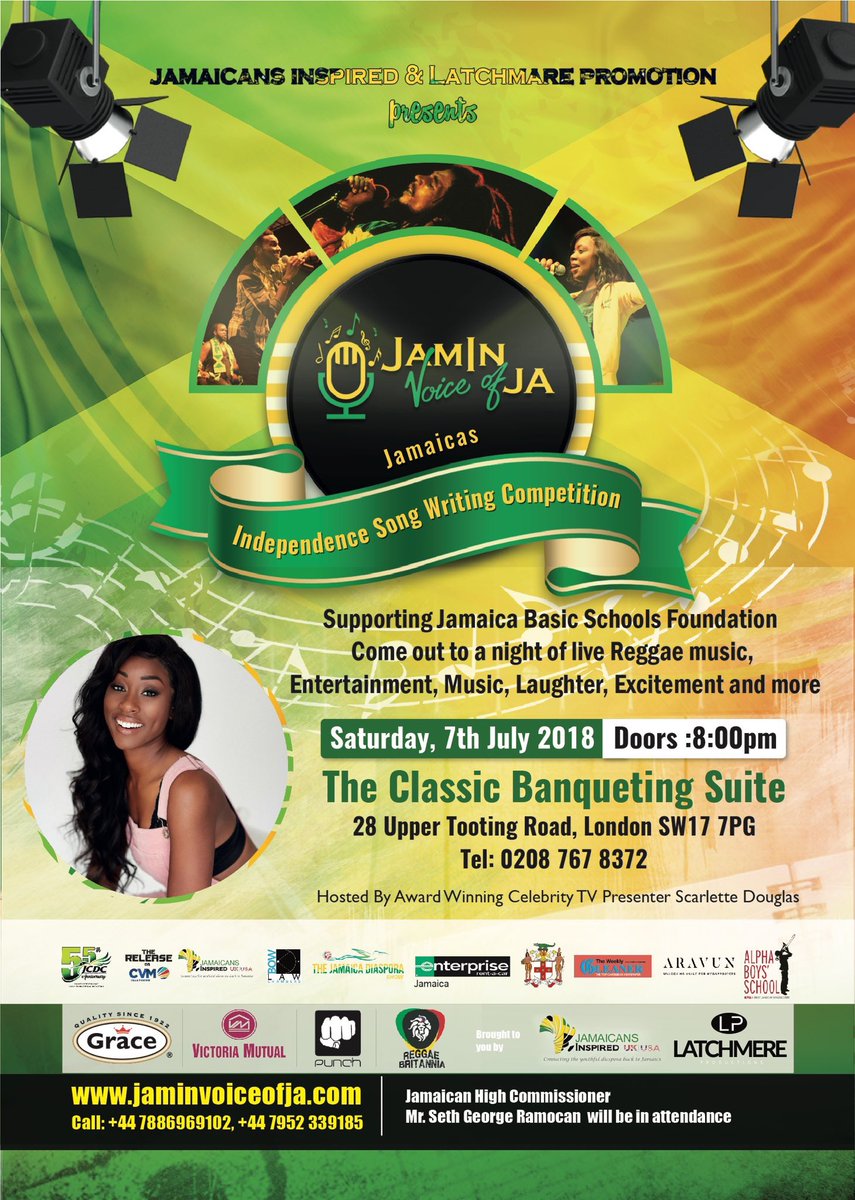 @uk_Jamin @JaminVoiceofJA @JCDCJamaica @gracefoods @caribbeanfoodwk @VMBS_UK @BowLawChambers @punchrecords @ReggaeBrit @enterprise_ja @TheGleaner @ARAVUNLtd Sooo excited to be hosting this event and cannot wait to hear all the talent that will be on that stage! Be sure to get your tickets ASAP! It’s gona be a blazer 🔥🔥🔥