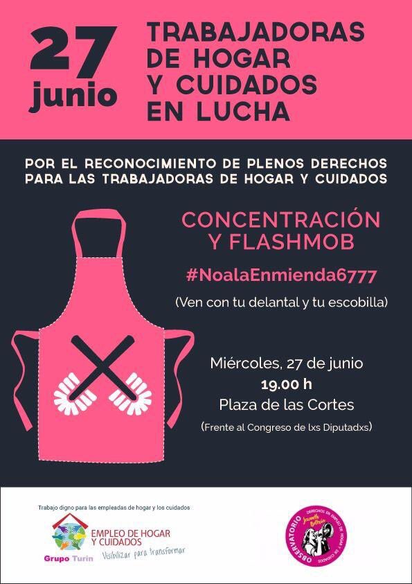 Yolanda_Diaz_'s tweet photo. 👫Hoy las trabajadoras del hogar salen a la calle a defender sus derechos. La enmienda presupuestaria del PP recorta aún más sus derechos .Estamos con ellas y pedimos al Gobierno que actúe con urgencia para conseguir la equiparación de sus derechos. Son las nadies de este pais! https://t.co/trQPoQr4hH