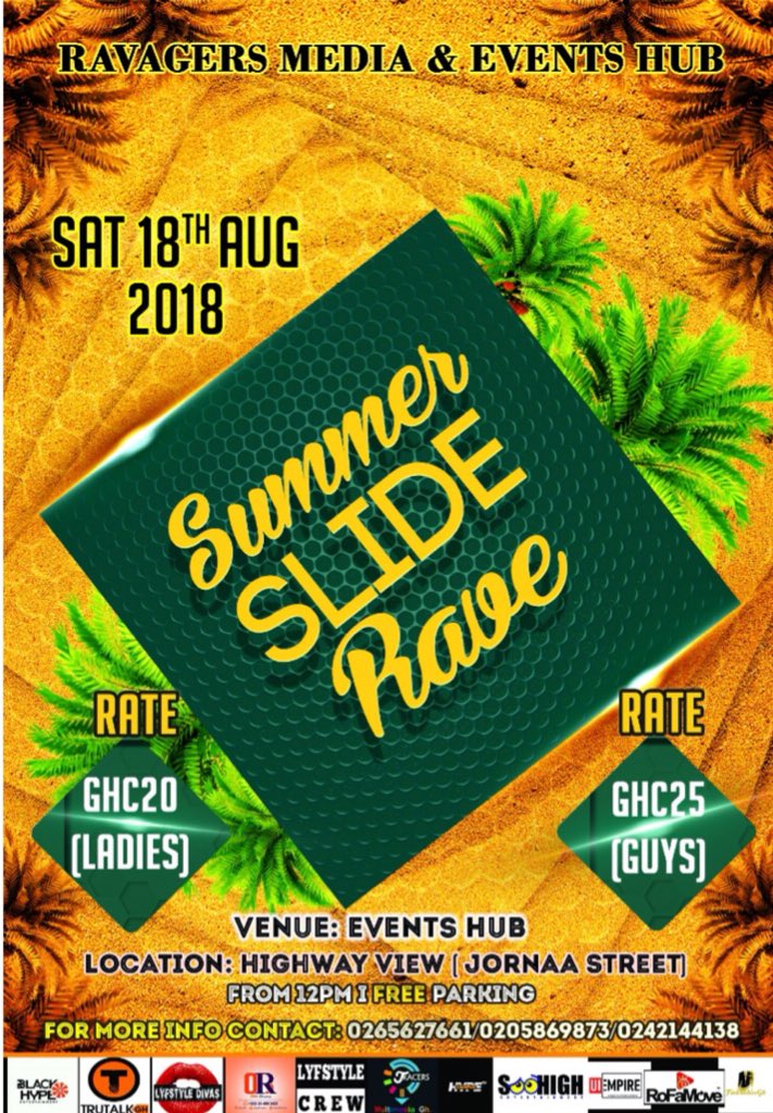 mrcubiq's tweet photo. BLACK IS SUPER BEAUTIFUL 🍫
Summer Slide Rave18 🏖🏖 coming on the 18/08/18 at Events Hub inside Achimota Highway View (Jornaa Street)
Don’t Miss Out!
#SSR18 https://t.co/9xBkAp5eYN