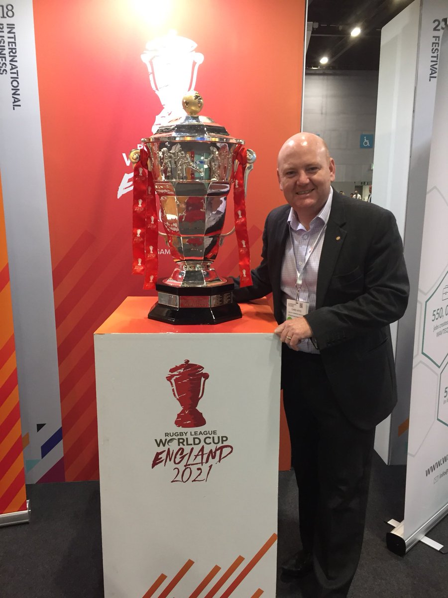 Great to have the actual Rugby World Cup at the International Business Festival today #thebusinessfest #RLWC2021