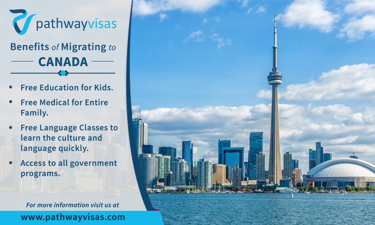 Pathway_Visas's tweet photo. Benefits of migrating to #Canada.
#PathwayVisas #CanadianVisa https://t.co/2DSEyW3Aw0