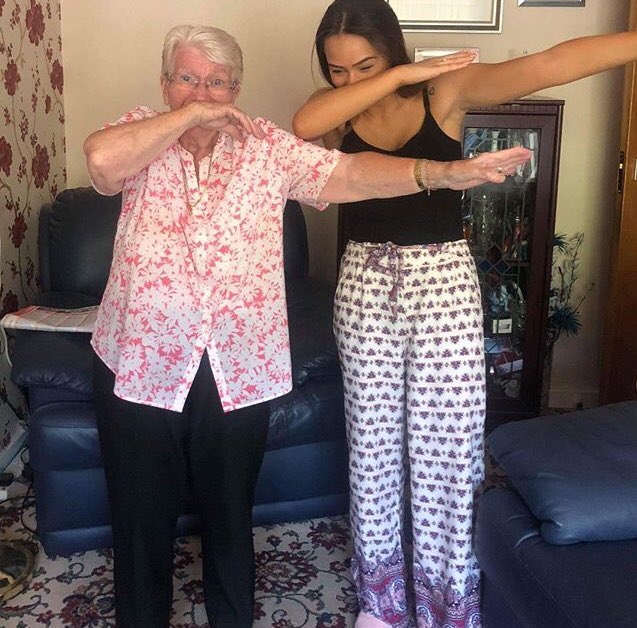 iamdabofficial's tweet photo. No matter what age you can give us a DAB! We love this photo from Paige Aitken for getting Nan involved ❤️🖤 #dancer #family #dancersagainstbullying #dab #nan https://t.co/YLCu1UQvw4