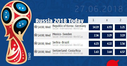 Who will advance to the round of 16 from groups E and F? Tonight will be the end of #WorldCup for 4 teams. Take your side and place your bets now! anonibet.com/sports     #MexicoSweden #SouthKoreaGermany #SerbiaBrazil #SwitzerlandCostarica #FIFAWorldCup #WorldCup2018