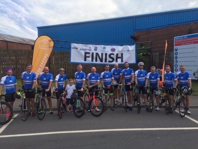 BarnsleyHospice's tweet photo. NEWS: Read about the fantastic fundraisers from @ArdaghGlass who have 'smashed' a major cycling challenge for the hospice: https://t.co/EAP7TAsDrp 🚲 https://t.co/kgRpG13JQ1