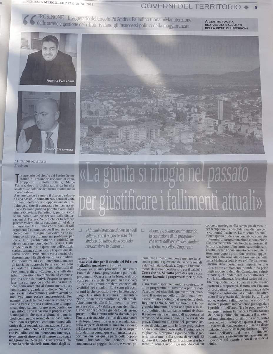 CircoloF's tweet photo. Qui puoi trovare la risposta del Circolo PD Frosinone ad alcune inesattezze del nostro Sindaco, seguiranno proposte ed azioni concrete per ciascuna delle situazioni citate.  

#RassegnaStampa #PDfrosinone #spazipubblici #verde #centrostorico #stadio #servizi #idee #proposte https://t.co/aD9tr3cySj
