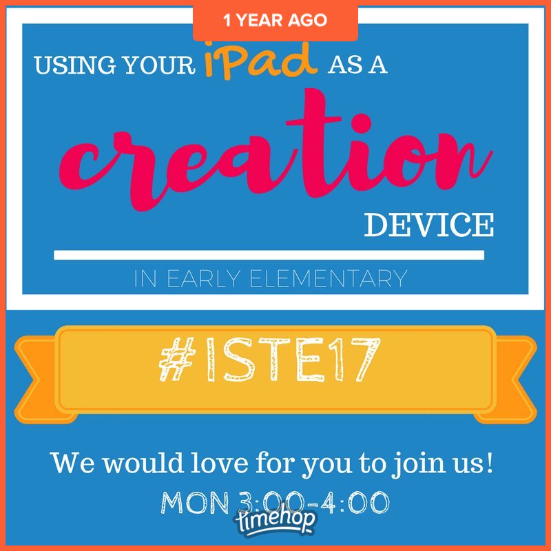 I can't believe it's already been a year since I had the privilege of presenting at #iste17 with @shannoncurry04 😊