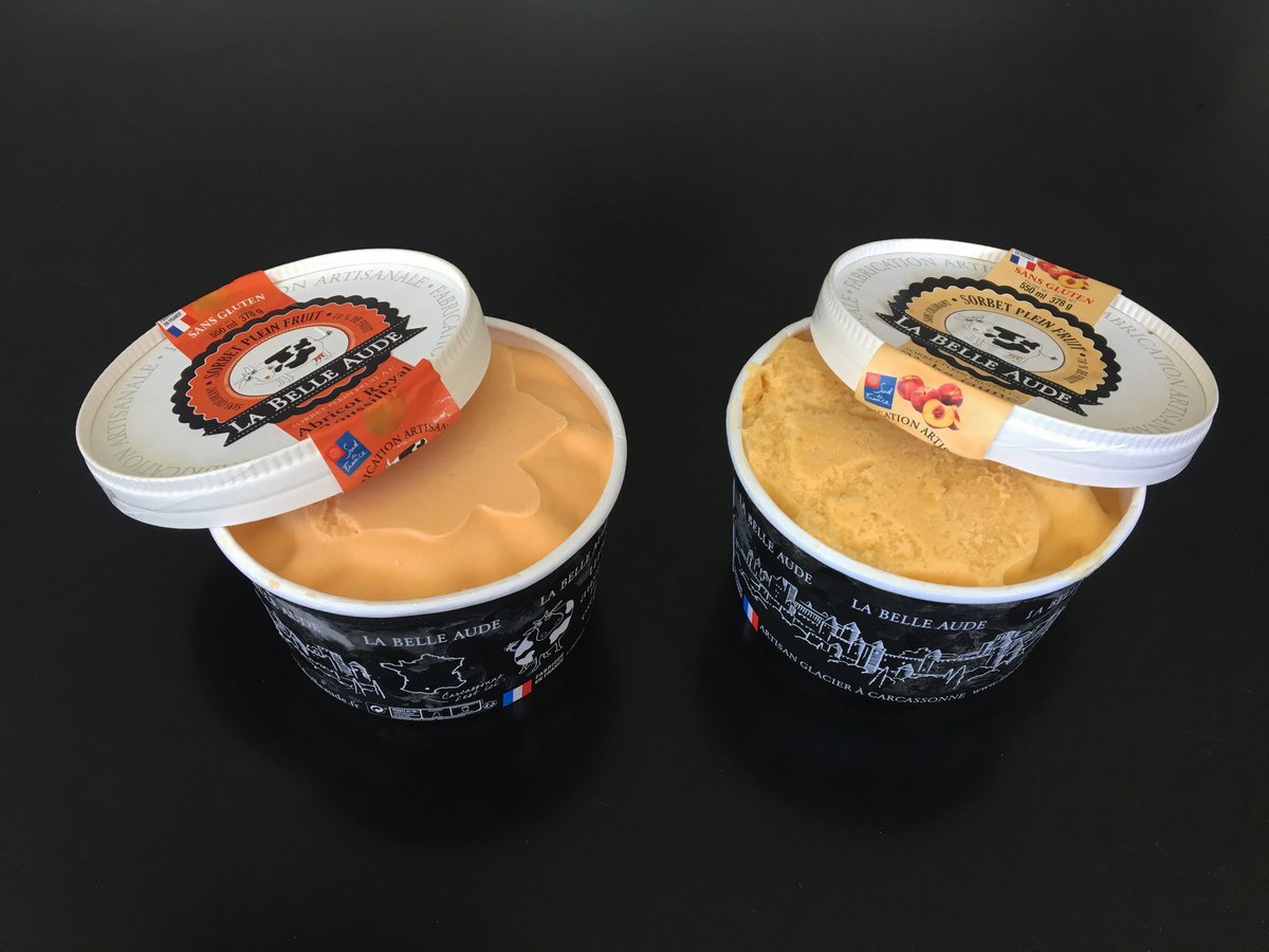 Occitanie's tweet photo. À la🍐ou à l'🍑 vous allez fondre pour elles ! Composés de fruits de la #région, les sorbets et glaces de @LaBelleAude à #Carcasonnne vont à coup sûr vous séduire 😋
__
#ProduitEnOccitanie #AlimentationOccitanie
➡️ https://t.co/Fr1IPrngvF https://t.co/MFbiWRV9Gm