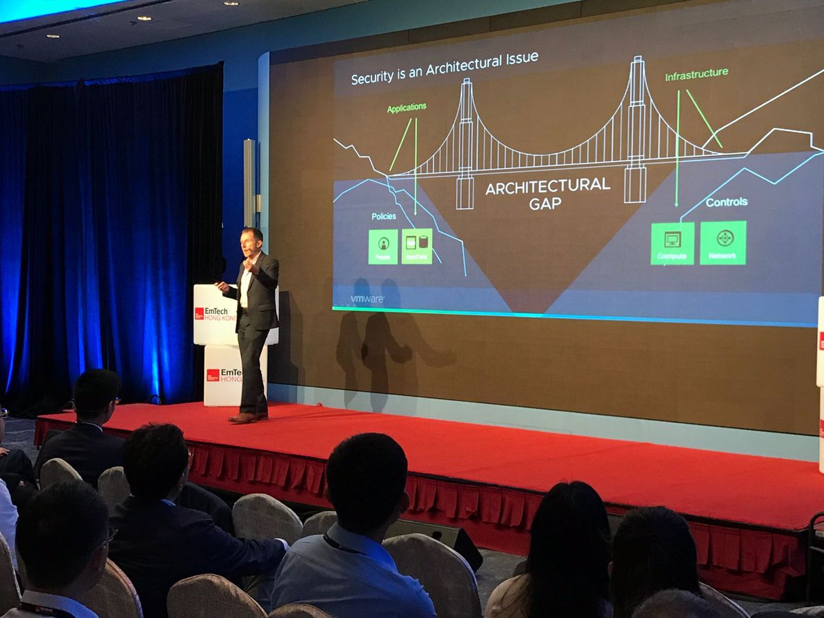 VMwareSG's tweet photo. With businesses dealing with vast amounts of #data, increasing security threats and a focus on safeguarding brand reputation. Today at @EmTechHK, CTO @_drbruced shared why #cloudcomputing is a key asset for ensuring security at the centre of a digital business #EmTechHK https://t.co/pLCNOGS8PI