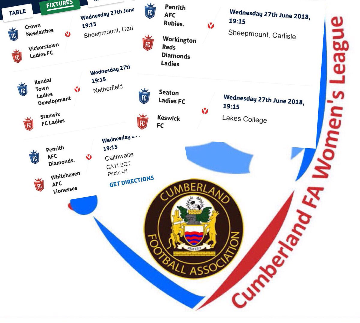 MATCH DAY | It’s that day of the week again!

5 games, 10 teams and perhaps a little bit of sunshine!

#WomeninFootball #WomensFootball ⚽️☀️ #Cumbria