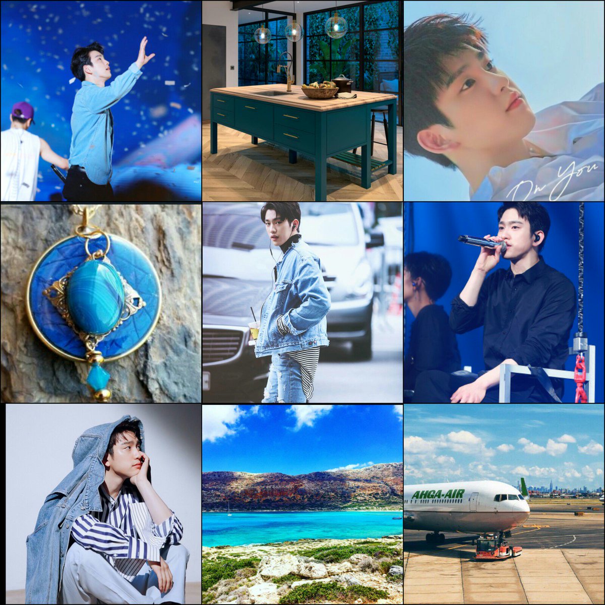 XCVII_93's tweet photo. Island Paradise [ Pentone ] 
#IslandParadise #Blue #Pentone #MoodBoard #ParkJinyoung. #GOT7 https://t.co/qocFysuDbh