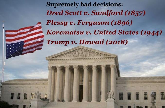 BJ01123's tweet photo. #NoMuslimBan #NoMuslimBanEver #SCOTUS #DreddScott #PlessyVFergussen #FredKorematsu #TrumpVHawaii #NeverAgain @ACLU @AcluNorcal @aaaj_alc https://t.co/g4Lx6xxJYe